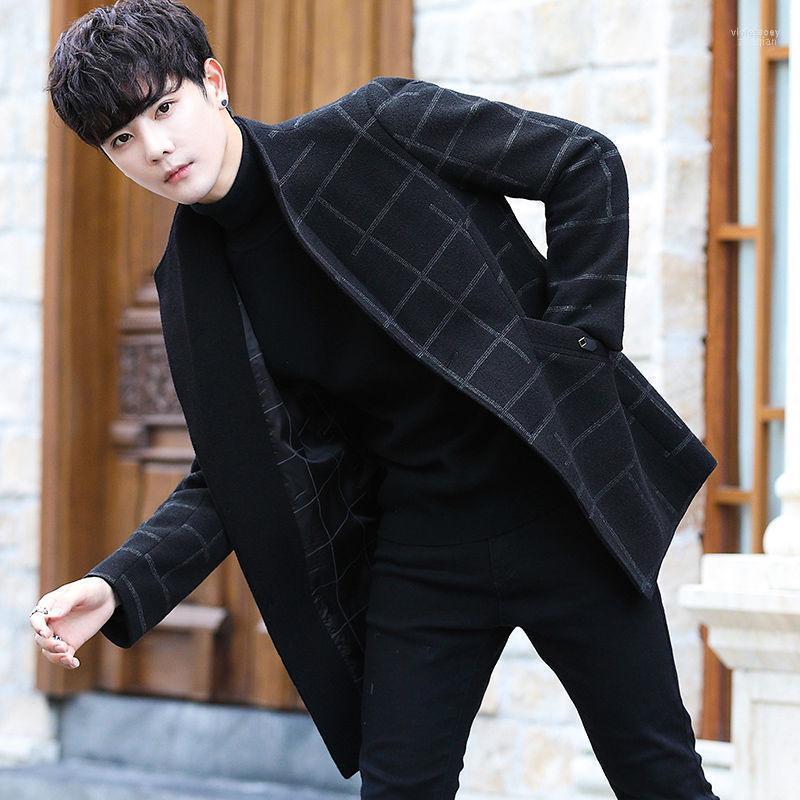 

Men's Wool & Blends Season Woolen Cloth Coat Han Edition Cultivate Morality In The Windbreaker Long Tit Is Upset Viol22, See chart