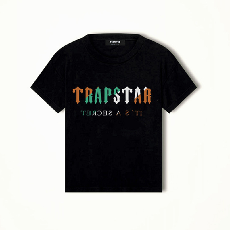 

New Brand T Shirt TRAPSTAR Nanocrystals Iced Out Purple Print Men T-Shirts Summer Cotton Oversized Loose Tops Street Branded T-Shirt 528D1, Black trap004