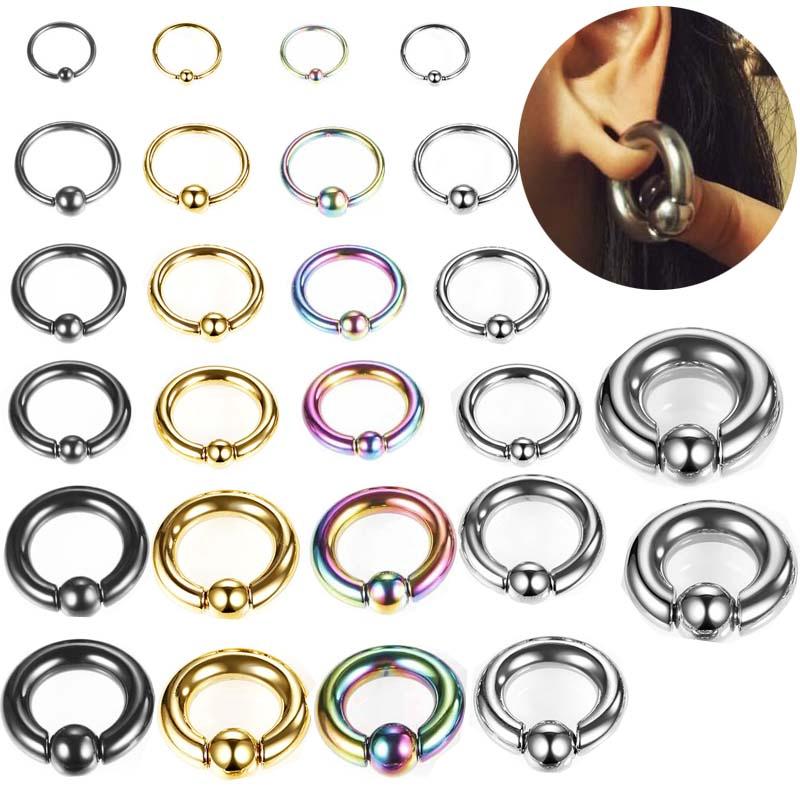 

Hoop & Huggie 1piece Stainless Steel Captive Bead Ring Unisex Body Piercing Jewelry CBR 16G 12G 8G 6G 4G 2G 0G 00GHoop