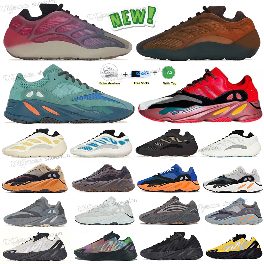 

2022 700 v1 v2 v3 MNVN wave Running shoes Enflame Amber Hi-Res Red Cream Sun Runner mens women sneakers Azael Alvah Azareth Utility Kyanite Orange Black Solid Grey, Shoesalon