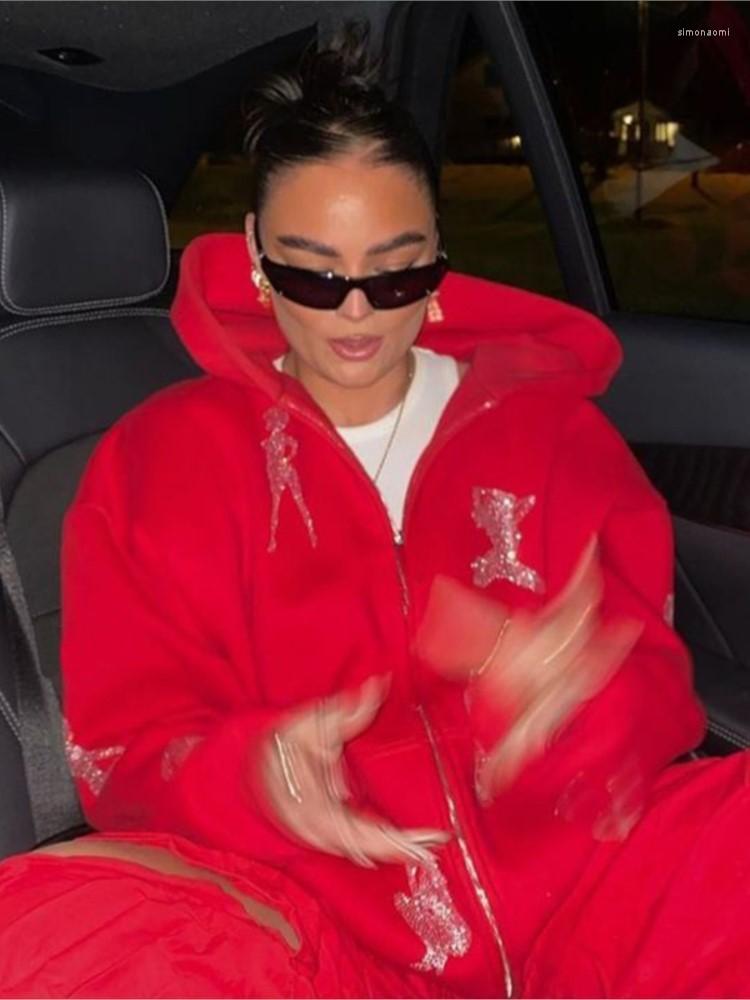 

Men' Hoodies & Sweatshirts 2000s Gothic Y2K Rhinestone Graphic Jacket Zip-up Hoodie Korean Streetwear Grunge Hip Hop Long Sleeve Top Sweats, Solid color top