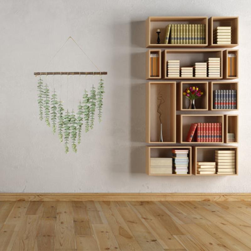 Décoratif Fleurs Couronnes Artificielle Eucalyptus Tenture Décor Faux Feuilles Verdure Ferme Rustique Pour Fête Bureau