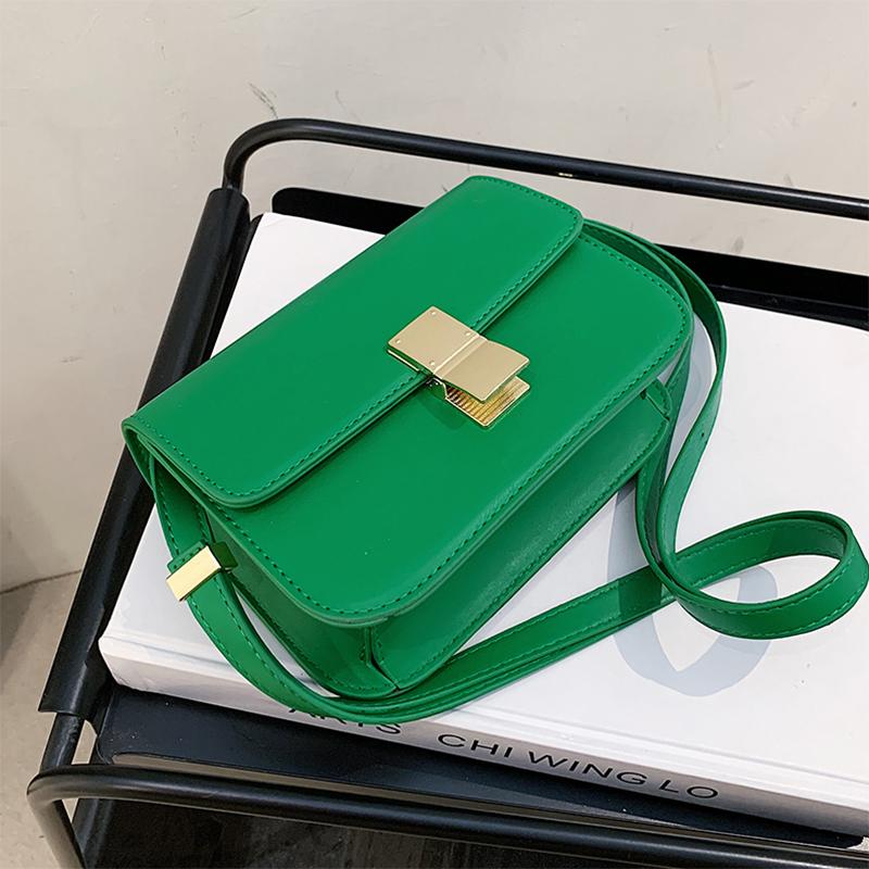 

Evening Bags Brand Design Luxury Vintage Crossbody Bag For Women 2022 Simple PU Leather Shoulder Female Fashion Solid Color Handbag, Green