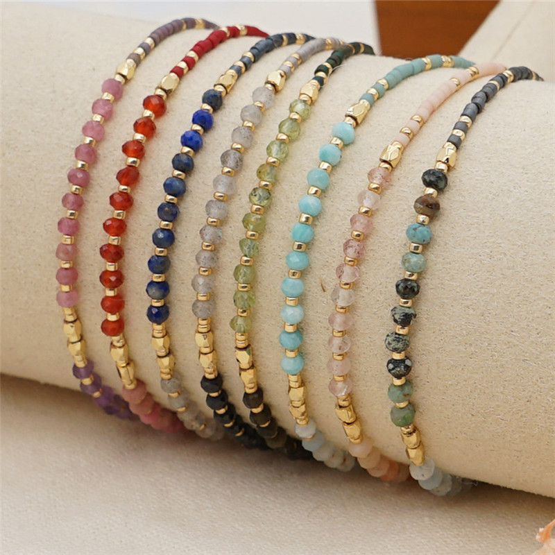 

Bohemia couples rainbow glass baed love bracelet designer jewelry woman mens bracelet green blue red agate knit South American Bracelets for Teen Girls Trendy Wrist