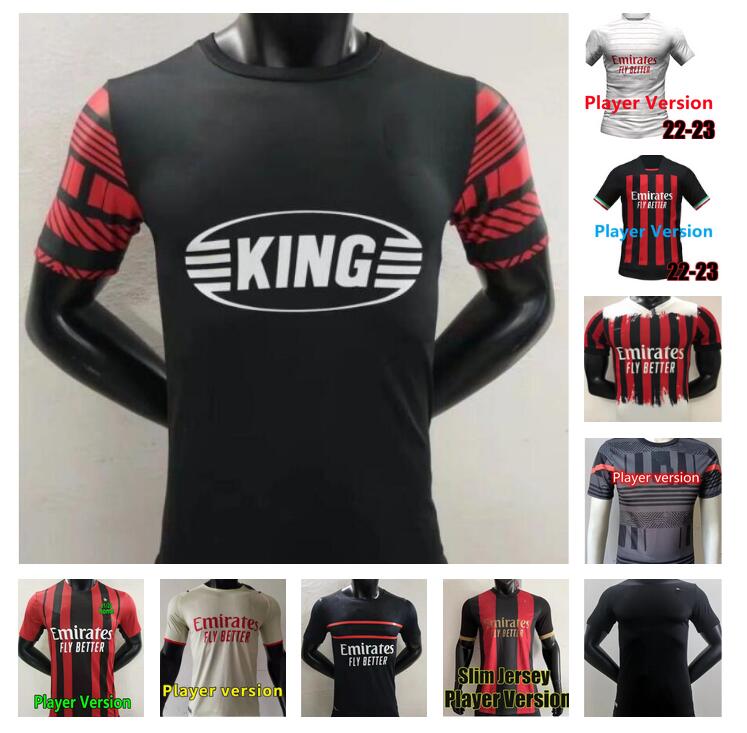 

Player version 2022 2023 THEO Soccer Jerseys AC IBRAHIMOVIC B.TOURE TONALI BENNACER GIROUD A.REBIC KESSIE KJÆR S.CASTILLEJO BRAHIM MilanS 21 22 23 football Tight shirt