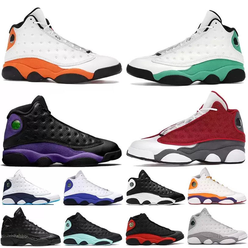 

Jumpman 13 13S Basketball Shoes Mens Women High Flint Bred Island Red Dirty running shoes Hyper Royal Starfish OG Black Cat Court Purple Grey Toe Sneakers plus size 46, Do not choose;other color;contact me