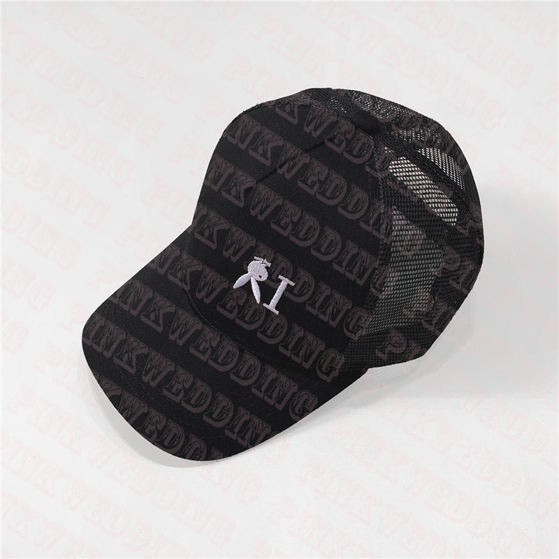 

Designer Canvas Skateboard Caps Mesh Sport Hat Letter Rabbit Printed Beach Cap Women Men Black Snapback Cap