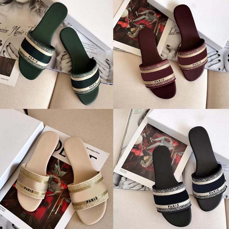 

Fashion Slipper Women men Luxury Designer Sandal Lady Slides platform wedge rainbows summer slippers for ladies brands dearfoam Rubber Beach pink black, #0