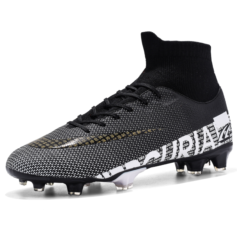 

Adult Professional FG TF Soccer Shoes Non Slip Long Spike Football Boots Young Kids High Ankle Cleats Grass Sneakers 220812, Bbn-3350-c-white