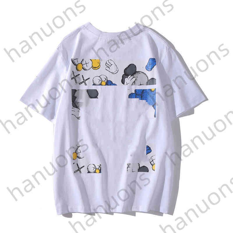 Clothing T shirt Off Men's s Fashion Brand Large Arrow Short White Round Neck Women's Bottom Shirt Half Sleeveprinted Letter x the Back