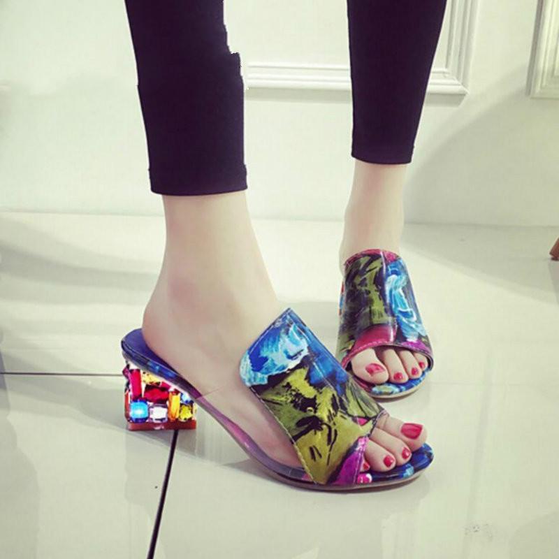 

Dress Shoes 2022 Summer Fashion High Heels Sandals Mixed Color Splicing For Casual Party Women's Big Sizes 35-41 YB-08Dress, Black