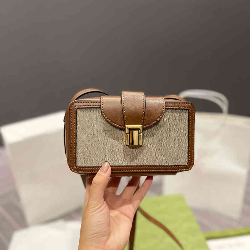 

Evening Bags Handbag Shoulder Bag Brand Designer Flap Women Fashion Color Matching Small Box Crossbody Purses Mini Tote 220812, Gbag brown