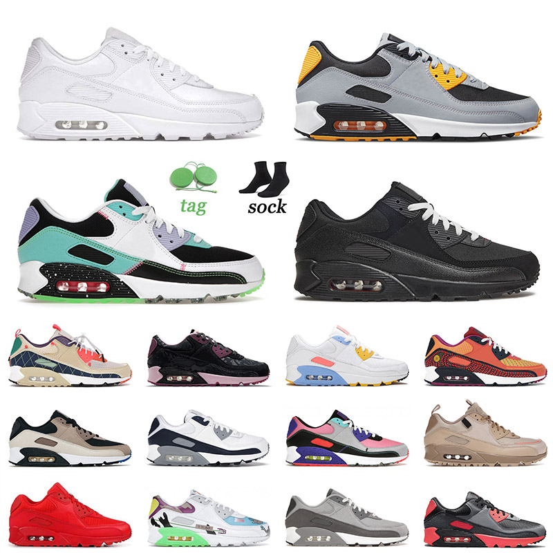 

90 90s Sports Running Shoes 2022 Arrival Triple White Batman Bred Exeter Edition Surplus Black Violet Lucha Libre Michigan Mens Women Trainers Sneakers 36-46, D3 40-47