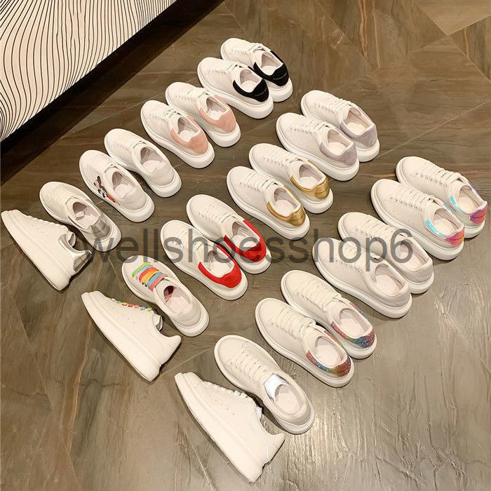 

Fashion Men Shoe Designer Women Leather Lace Up Platform Oversized Sole Sneakers White Black mens womens Luxury velvet suede, 10