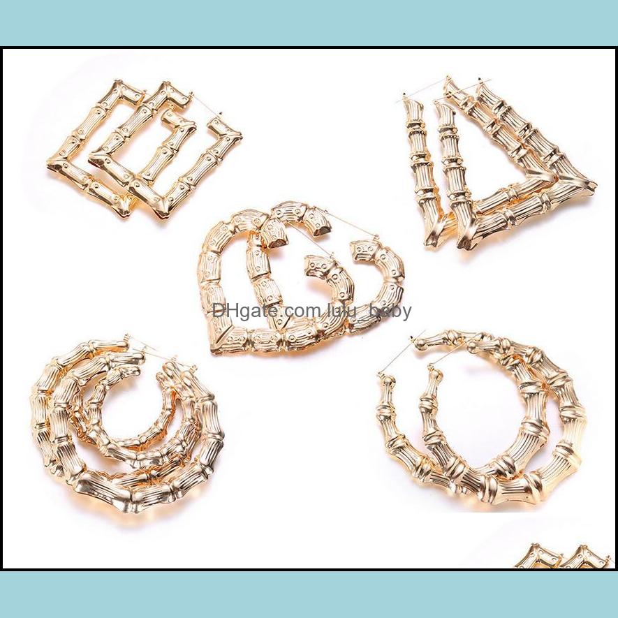 

Hoop Hie Earrings Jewelry Luxury Heart Round Shaped Ethnic Large Vintage Rose Gold Plated Bamboo For Women Drop Delivery 2021 9Vi5L
