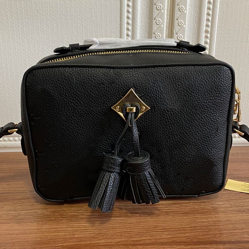 

2022 Women Handbag Purse Embossed Old Flower Single Shoulder Bag Diamond Genuine Leather Camera Bag Tassel Crossbody Bag Handle Clutch 05, Red