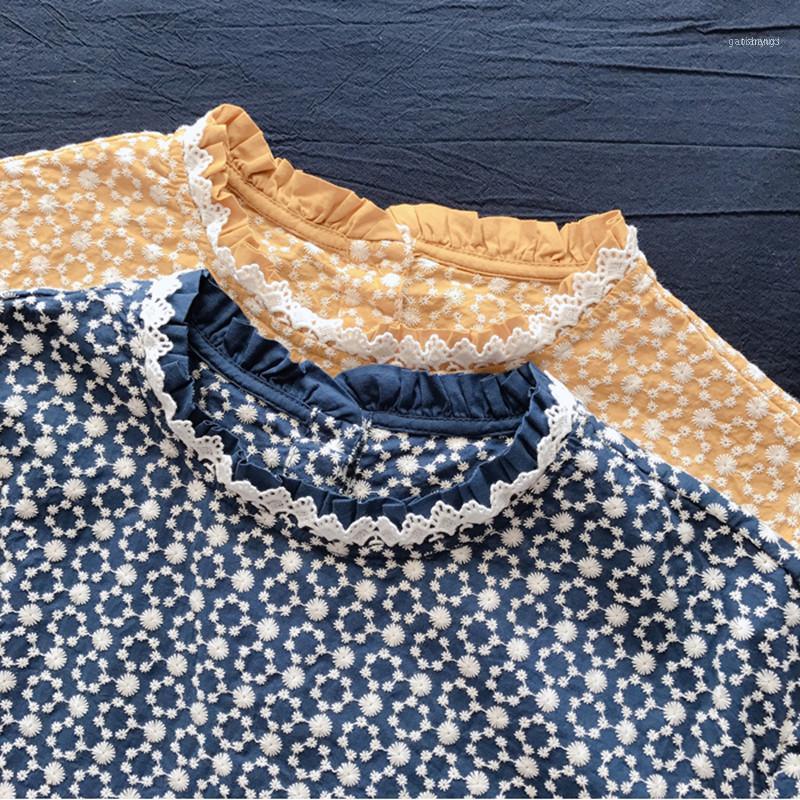 

Lamtrip Vintage Gothic Full Embroidery Long Sleeve Shirt Blouse 2022 Spring Women's Blouses & Shirts1, Blue