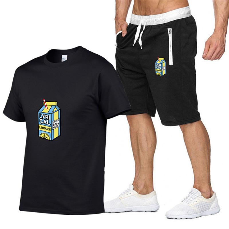 Men's Tracksuits Men Sports Sets Summer Short Sleeve T-Shirt Pants Lyrical Lemonade Printed Running Sport Suits Fitness Jogging SportswearMe