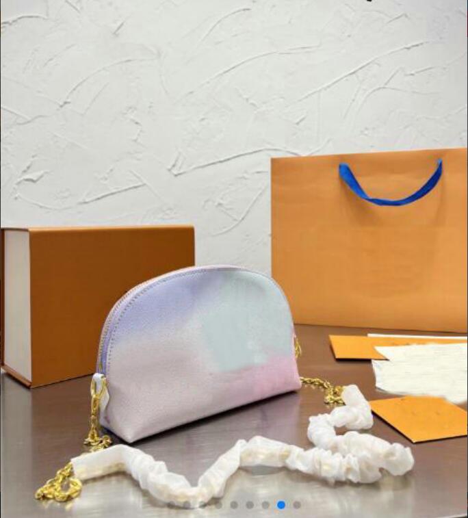 

Designer gold chain Bag Genuine leather crossbody bags Womens Luxury Shell Shoulder Bags Messenger Handbags Purse wallet, Iridescence