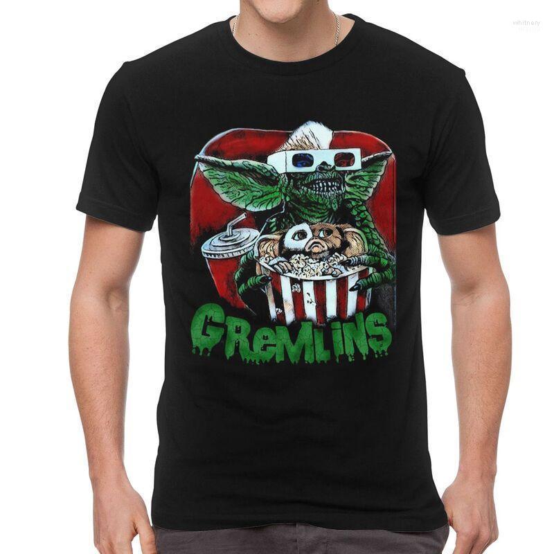 

Men's T-Shirts Gremlins Humorous T Shirts Men Short Sleeve Cotton T-Shirt Gizmo 80S Movie Mogwai Monster Horror Retro Sci Fi Tee Graphic Tsh, Black
