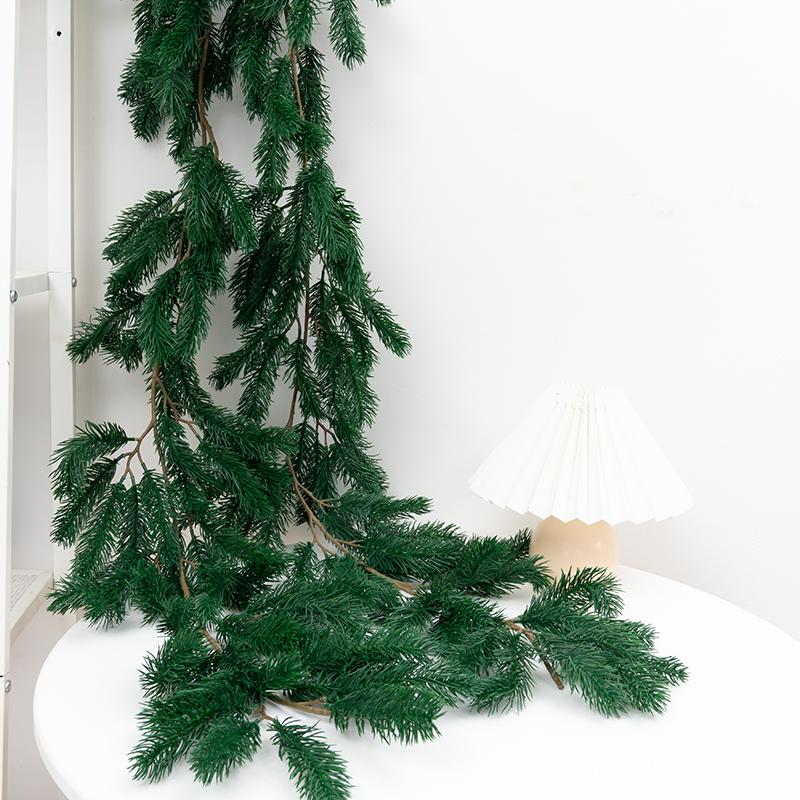 

Decorative Flowers & Wreaths Artificial Green Plants Garland Vine Home Fireplace Party Christmas Wreath Decor Pine Tree Rattan Hanging Ornam, 7007-1