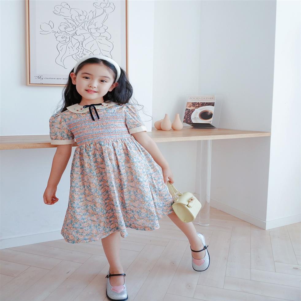 

high quality Kids Clothing Girls Dress Girl Summer Cotton Dresses Outfits Flower Casual Dresses Sweet Toddler kid Pink Clothes276p, As show