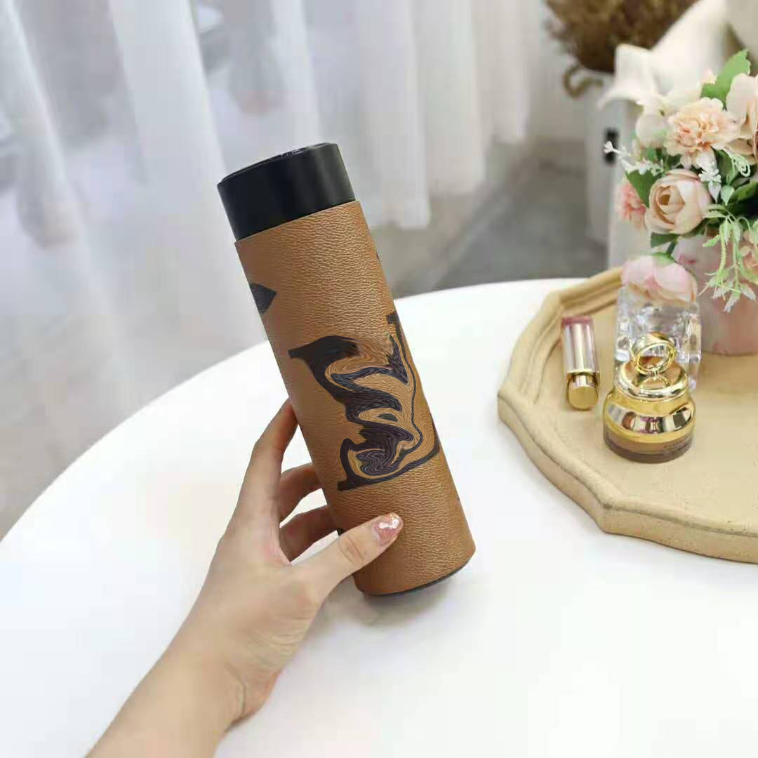 

LED Smart Water Bottles Mug Temperature Display Cover drinkware Fashion Luxury Designer Stainless Steel Coffee Tea Cup Thermos, Dust bag