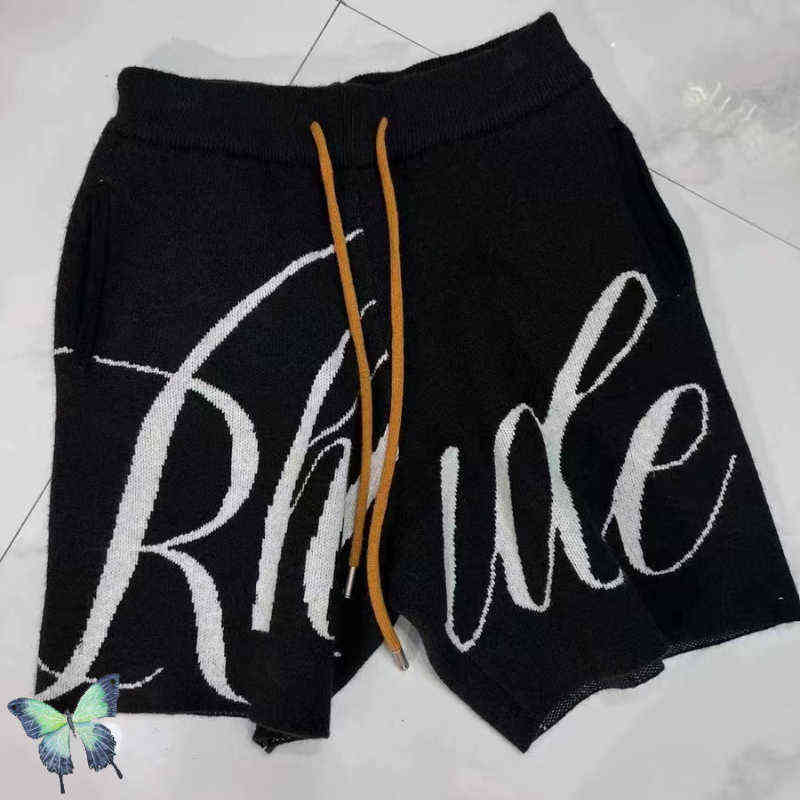 

Rhude Shorts Jacquard Drawstring Heavy Fabric Like Denim Short Pants, 12