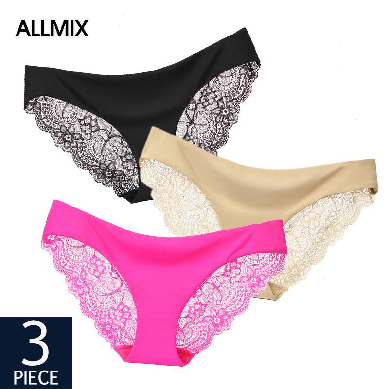 

3pcs Lot Sexy Womens Hollow Out Panties Set Underwear Seamless Lace Briefs Low Rise Female Soft Panty Lady Lingerie, Set 12