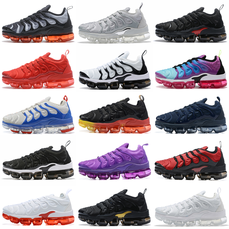 TN plus chaussures de course pour hommes Triple Black White Volt Orange Gradients Cherry Red Cool Wolf Grey Neon Green Olive USA Blue Fury tns me