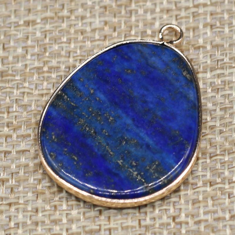 

Pendant Necklaces Natural Stone Pendants Reiki Heal Gold-plate Lapis Lazuli For DIY Fashion Necklace Earrings Jewelry Gift Making Accessorie