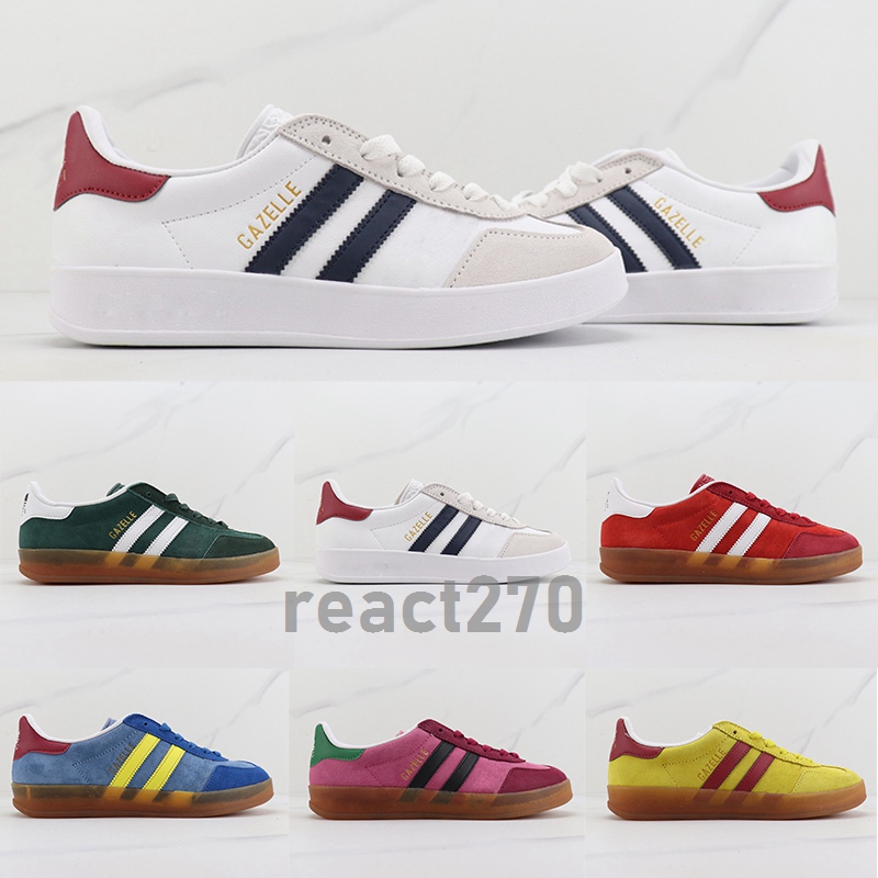 

Designer Luxury Co-branding Gazelle Sneaker Casual shoes Red Pink Velvet Men Women Green Retro Sneakers Light Blue Suede Yellow Upper rubber sole Trainers size 36-45, Color 2