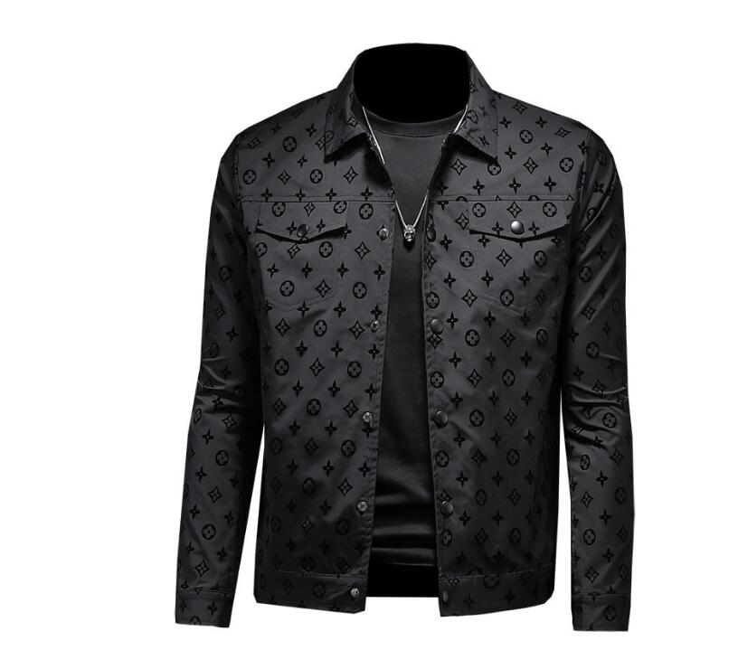 

2022 European goods new large size men's fashion brand lapel jacket men's flocking spirit guy all-match slim top jackets, W1