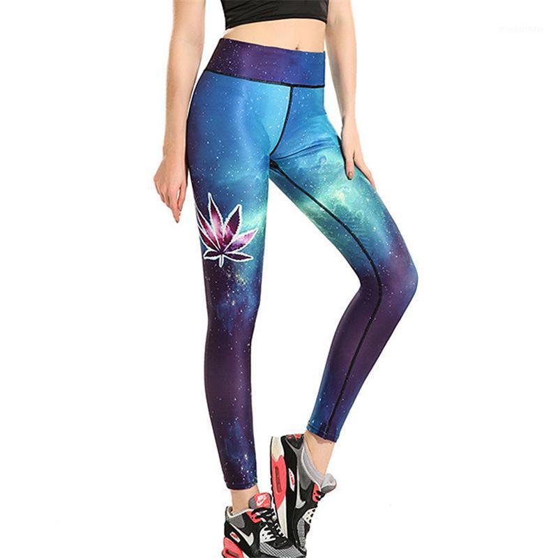 

Women' Leggings Women 3D Digital Print Galaxy Fitness Exercise Quick Drying Ankle Length Energy Pants Trousers Ropa Mujer, Sky blue