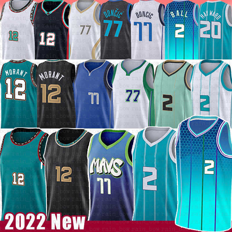 

Memphis''Grizzlies''Ja 12 Morant Charlotte''Hornets''LaMelo 2 Ball Dallas''Mavericks''Luka 77 Doncic Basketball Jersey