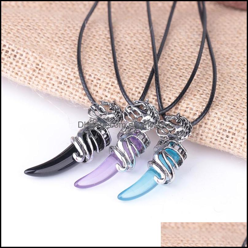 

Pendant Necklaces Pendants Jewelry Exquisite Men Necklace Antique Sier Tribal Stark Wolf Fang Tooth Vintage Jew Dhnd9