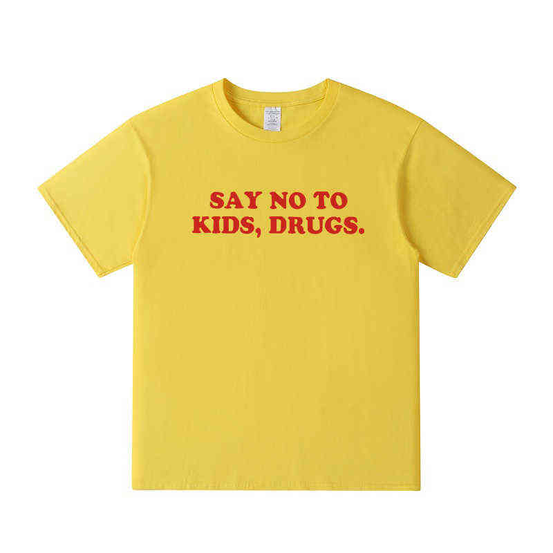 

Say No Children Drugs Red Letters T Shirts Women Men Streetwear Casual Cotton Funny T Shirt For Lady Tops Man tees Tumblr Hipster J220727, Dark grey 2