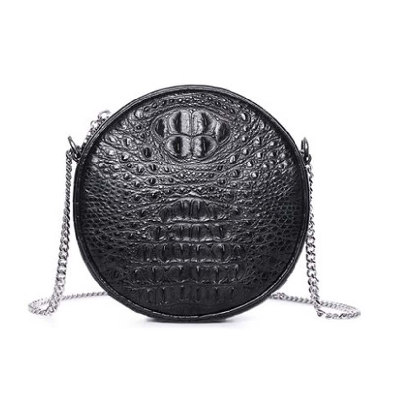 

Evening Bags Afanzhe Imported Crocodile Skin Women Bag Fashion Leisure Small Round Cross-body Single Shoulder Thai, A2