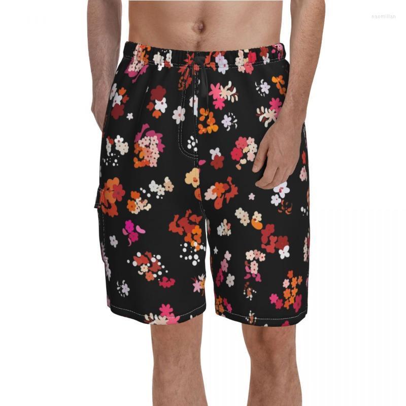 

Men' Shorts Colorful Flower Print Board Pretty Floral Beach Elastic Waist Funny Customs Swim Trunks Plus Size 2XLMen' Naom22, 19