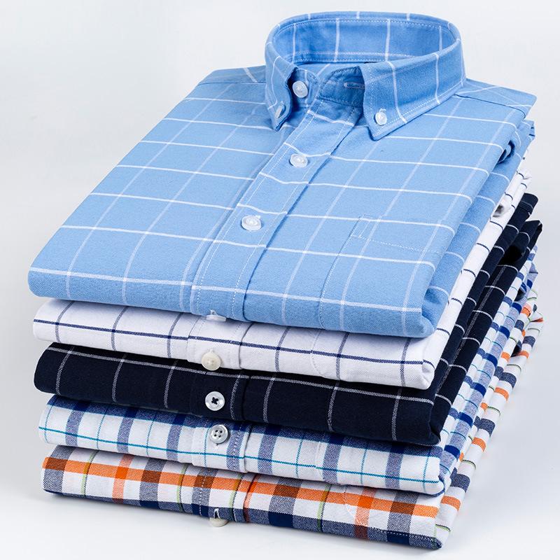 

Men's Casual Shirts Men's Oxford Spinning Short-sleeved Shirt Cotton Dad Wear Button Up MensMen's, Gd230