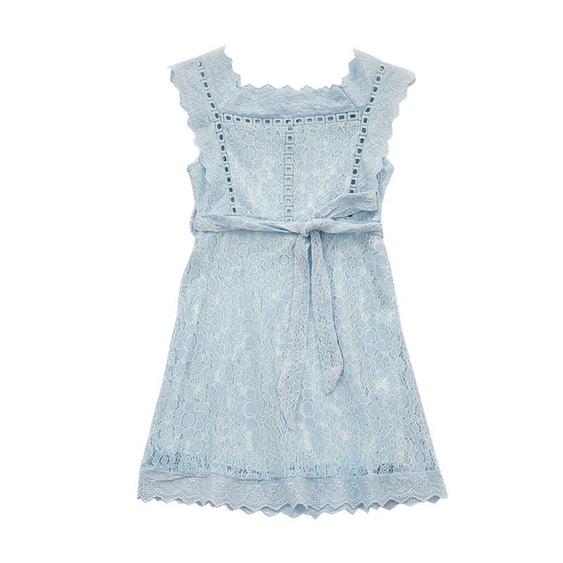 

Girl's Dresses Kids Girls Lace Princess Dress 2022 Children Sleeveless Summer Elegant Beach Clothing #6801Girl's, White