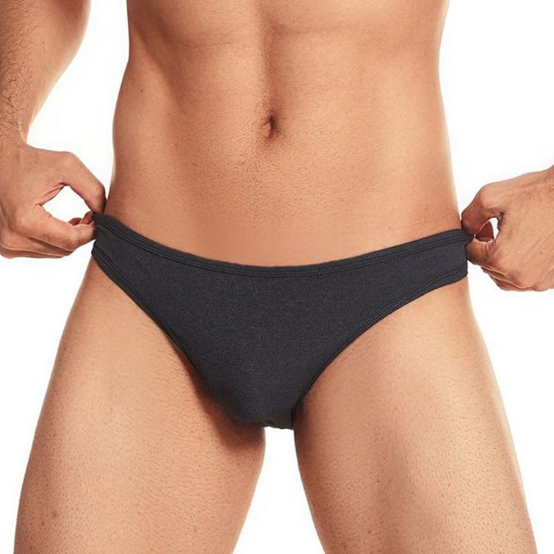

Underpants Men Sexy Seamless Briefs Comfortable Underwear Solid Fit Breathable Knicker Shorts Male Lingerie Low Waist ThongUnderpants, Black