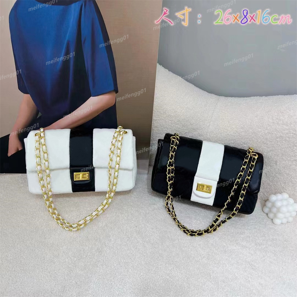 

Top sheepskin checkered women's shoulder bag brand designer high quality leather classic handbag women's shoulder bags handbags wallets, White