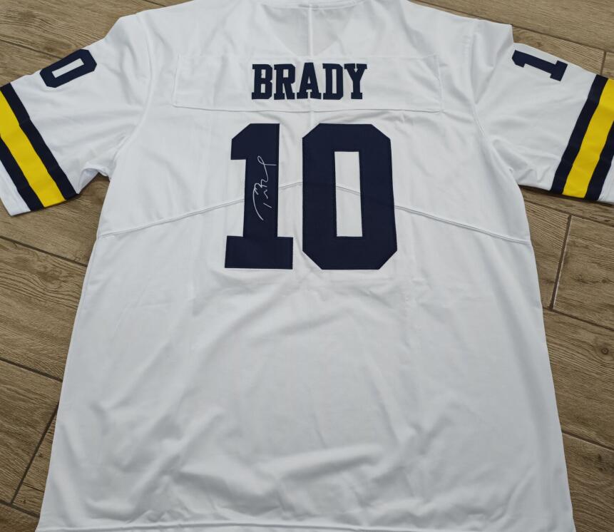 

brady 10 white college university Signed Autograph signatured Autographed auto signature jersey shirts, Our info