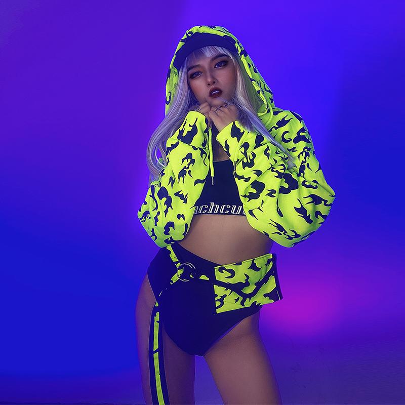 

Stage Wear Hip Hop Jazz Dance Performance Costume Female Nightclub Gogo Dancing DJ Dancer Clubwear Party Rave Outfit VDB4207Stage, Tops-shorts