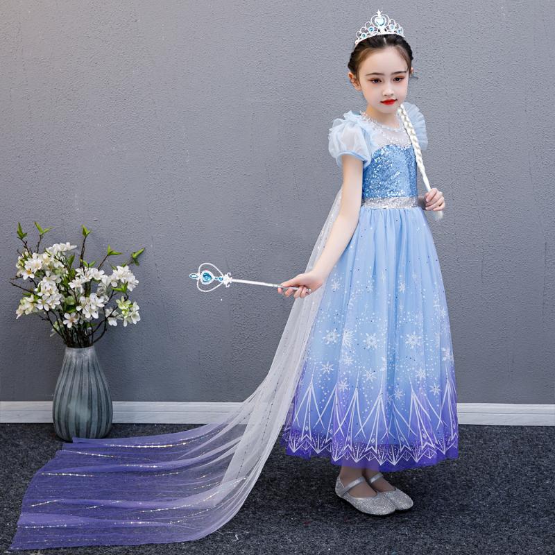 

Girl's Dresses 10 Year Vestidos Baby Girls Clothes Fantasy Cosplay Costume Tutu Princess Children Birthday Party Prom Evening Autumn Long Dr, Blue-1759