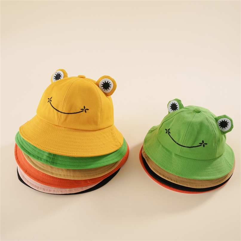 

ParentKid Cartoon Frog Bucket Panama Fishing Cap Cute Froggy Hat Femme Bob Chapeau Outdoor Sunscreen Fisherman Gorros 220616, 50