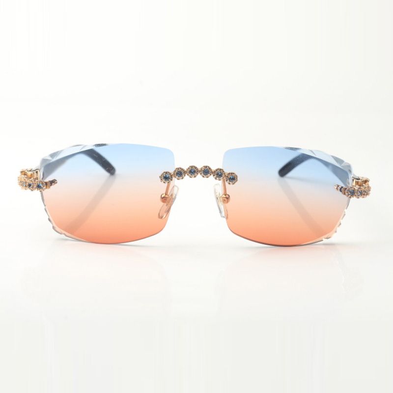 

New Bouquet blue diamond 3524015 Buffs sunglasses natural black horn temples and 58mm cut lens thickness 3mm