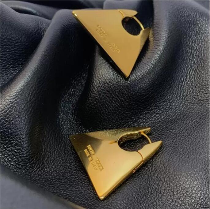 

Designer B fashion explosion high street luxury brand retro gold plated silver Triangle earrings heavy industry bright and cool earrings