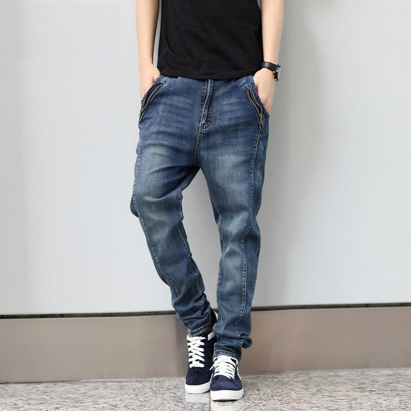 

Men' Jeans Men' Personality Big Loose Male Long Trousers Plus Size -6XL Elastic Harem Pants Arrival Fashion High QualityMen, Blue